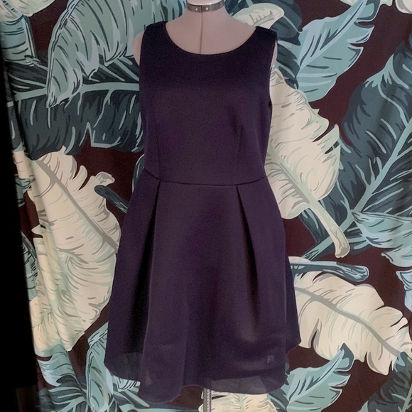 Navy sports mesh fit and flare dress - Picture 2 of 12